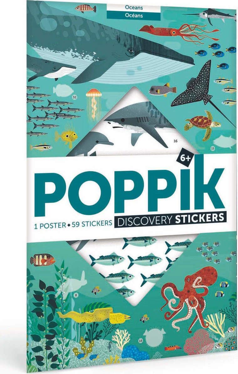20211021131750_poppik_discovery_stickers_oceans Μεγάλο Πόστερ με 59 αυτοκόλλητα – Ζώα του Ωκεανού