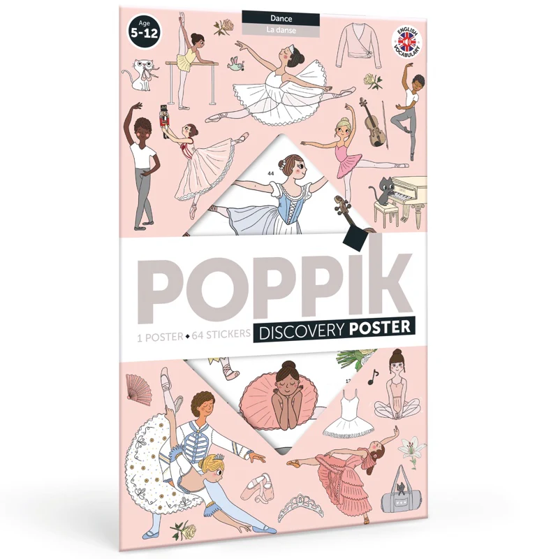 poppikposterstickerdanseclassiqueenfantsaffiche Μεγάλο Πόστερ με 64 αυτοκόλλητα – Χορός