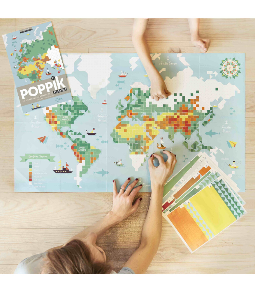 Poppik Creative Stickers – World map 2 Poppik Creative Stickers – World map 2
